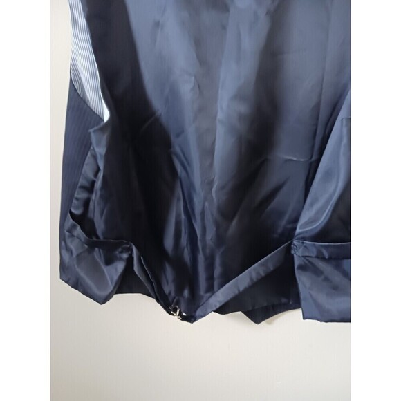 NWT Tommy Hilfiger Hayes Mens 100 % Worsted Wool Suit Vest Button Front Navy XL - Picture 6 of 9